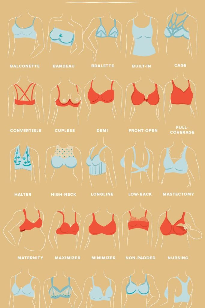 different kinds of bras